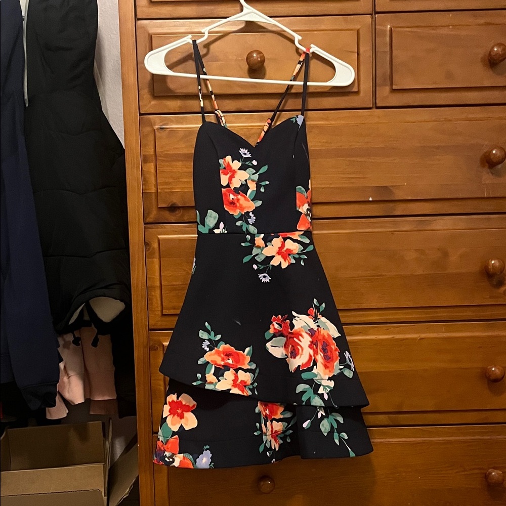 Macy's Navy Floral Mini Dress